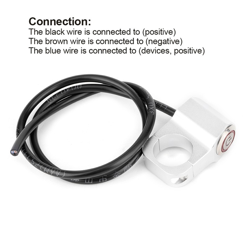 Handlebar Headlight Switch Aluminium Alloy with Red LED Indicator Light