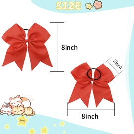 Cheer Bows, Red Cheer Bow, Cheer Bows Bulk, Cheerleading Bows, 20 PCS 8'' Red Ribbon for Hair, Cheer Bows for Cheerleaders, Cheerleader Bow, Cheerleader Gifts, Cheerleading Gifts, Red Christmas Bows
