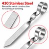 6-Piece Stainless Steel BBQ Skewer Set for Grilling – Flat