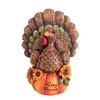 Xintim Thanksgiving Table Decorations Resin Turkey Statue with Pumpkin, Fall
