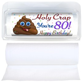 Happy Birthday Mini Toilet Paper | Great Gag Gift | Cute Party Favor | Useful Gift Idea | Holy Crap Humor (3-Pack) (094 Holy Crap 80th Birthday)