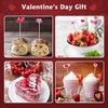 100 Counts Heart Toothpicks Valentine's Day Cocktail Picks, Bamboo Toothpicks