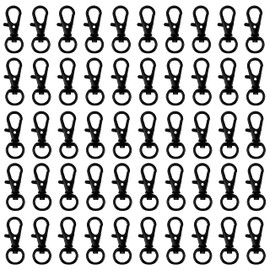 Belle Vous Black Mini Lobster Clasp Jewellery Clasp (Pack of 50) - 33 mm Long - Premium Lobster Clasp Jewellery - Hook Clasps for Bracelets, Zips, Jewellery and Key Chains