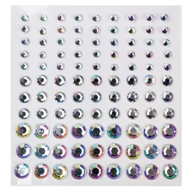 077 Rhinestone Sticker (Deco Sticker) Jewelry Type 4-9mm [Silver]
