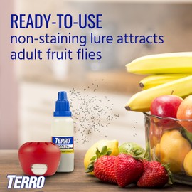 TERRO T2502 Ready-to-Use Indoor Fruit Fly Trap with Built in Window - 2 Traps + 90 day Lure Supply