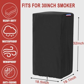 30-Inch Smoker Cover for Masterbuilt for East Oak,420D Smoker Covers for Outside,Electric Smoker Cover,Smoker Grill Cover-19L X 18" W X 32" H