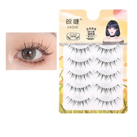 ALLVD False Eyelashes Natural False Eyelash Bundles Feeling Eyelashes Firm Soft Transparent Infrared Hand Made False Eyelashes Natural Idol Group Style False Eyelashes Increase Eye Strength