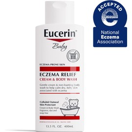 Eucerin Baby Eczema Relief Cream & Body Wash, Eczema Body Wash para bebés, botella de 13.5 onzas líquidas