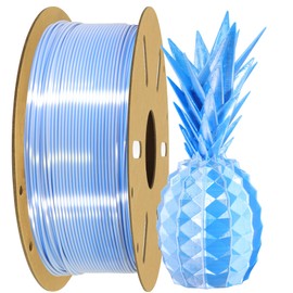 BBLIFE Bicolor Double Colors Silk Sapphire Blue White PLA Coextrusion Filament, 1.75mm 2 Colors in 1 Printing Multi Colored Silk PLA, Widely Fit for 3D Printer, 2.2lbs/1KG Dual Color 3D Silk Material