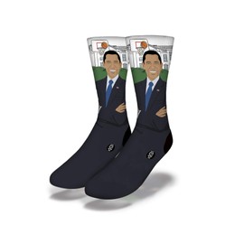Savvy Sox Unisex President Obama Basketball Chill Socks - Polyblend Fabric, Ribbed Cushioned Heel - One Size Fits All