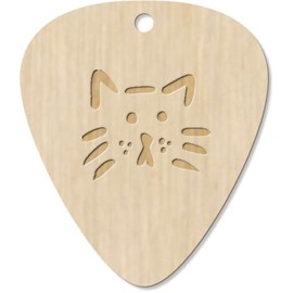 7 x 'Cat Face Doodle' Guitar Picks/Pendants (GP00033400)