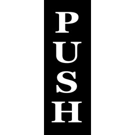 Push Pull 2 Pair Door Sticker Set Sign Warning Vertical 5x2 Inch Inch Vinyl Decal Indoor Outdoor Window Door Business Retail Store