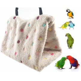Winter Warm Bird Nest House,Hanging Hammock Finch Cage Plush Fluffy Birds Hut Hideaway,Bird Hanging Bed Finch Cage Toy for Hamster Parrot Macaw Budgies Parakeet Cockatiels Cockatoo Lovebird