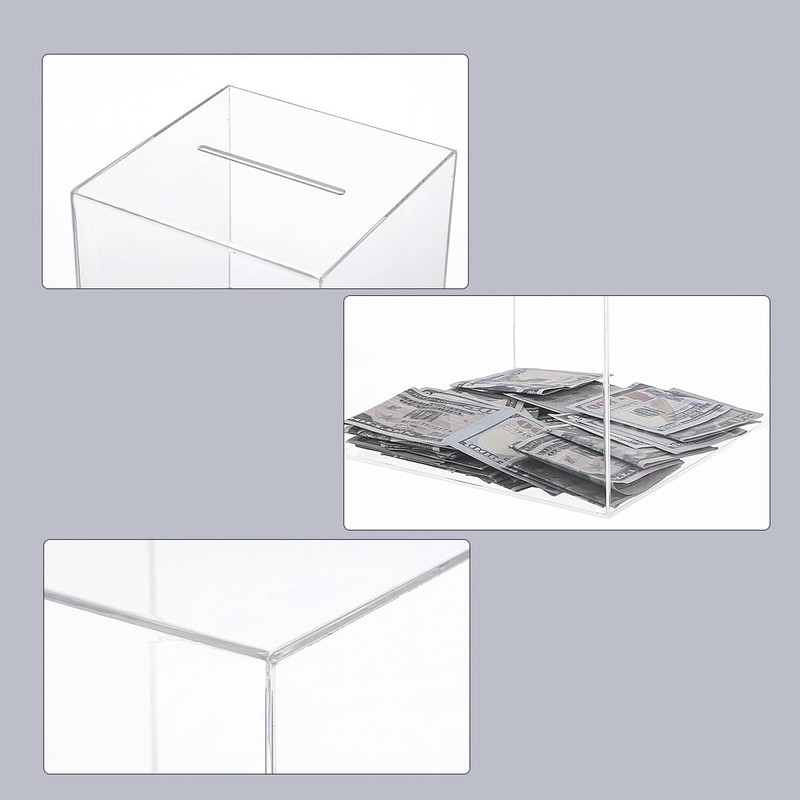 Clear Acrylic Money Box,Square Money Tin,Piggy Bank-Unopenable Savings Box