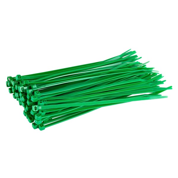 GTSE Green Cable Ties, 200mm x 2.5mm, Pack of 100,