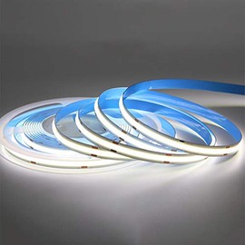 KD-tec 16.4FT/5M COB Flexible LED Strip Light DC12V/24V 528leds/m Bendable Tape (12V, Cold White)