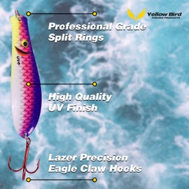 Professional Grade 4 Pack Fishing Spoons - Dr Spoon Uv Lures Featuring Innovative Image and Ultra Violet Finish Technology - Great for Jiggin, Trolling, and Casting in Both Fresh and Salt Water