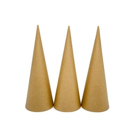 AllStellar Paper Mache Cones Open Bottom 12.2x4.5 in. Set of 3 (Medium Plus) - For DIY Art Projects, Crafts and Decorations!
