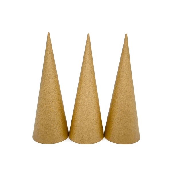AllStellar Paper Mache Cones Open Bottom 12.2x4.5 in. Set of