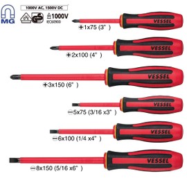 VESSEL - No.960 Megadora Insulated Screwdriver 6Pcs Set Eva (9606EVA)