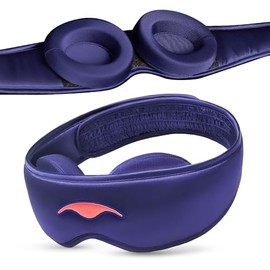Manta Silk Mask – Antifaz para Dormir de Seda Pura con Copas de Seda, Máscara Suave con la Piel y el Cabello, Transpirable, Oscurecimiento Total 100% Ajuste Entallado con Correa Ajustable (Púrpura)
