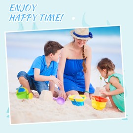 Collapsible Beach Bucket Set for Kids, 2 Pack Foldable Sand Bucket & Water Pails with Handles, Beach Sand Toys fo Boys Girls Summber Beach Camping, Travel Outdoor Play