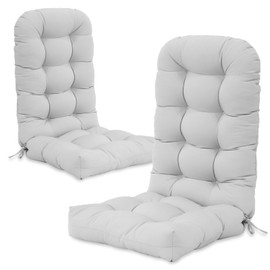 COOS BAY High Back Adirondack Chair Cushions for Outdoor Furniture, 49x20x5 in, Thick Tufted Patio Seat Pad, Set of 2, Light Gray