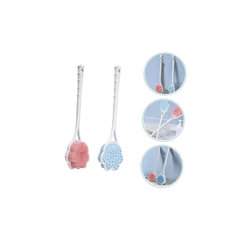 2piezas Cepillos De Baño Mango Exfoliantes De Para Ducha y