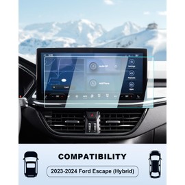 2023-2024 2025 Ford Escape Screen Protector -For Escape (ST-Line Elite/Platinum/Plug-in Hybrid/ST-Line Select/ST-Line/Active) 13.2Inch Touchscreen Film, 2025 Escape Accessories 9H Tempered Glass Cover