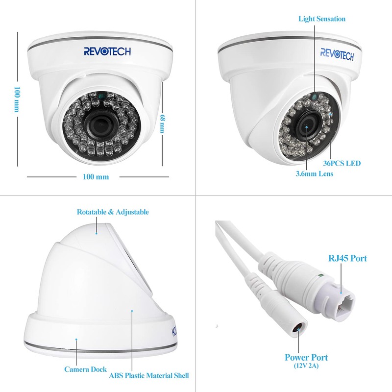 Revotech Indoor Security IP Camera, HD 3MP Dome Security Camera