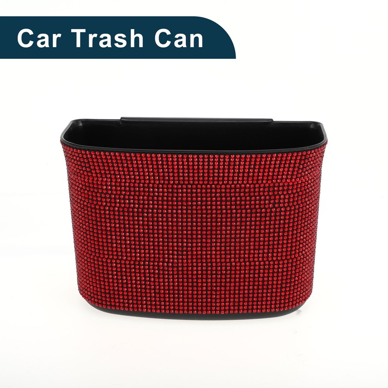 TUCKBOLD Car Trash Can Portable Car Door Trash Bin Red