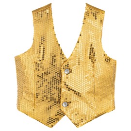 Dress Up America 744-L Adult Gold Sequined Vest, Large