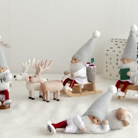 NORDIKA nisse Nordica Nisse Christmas Wooden Doll (Santa on a Sleigh (Silent Night))