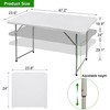 FORUP Folding Utility Table, 4ft Fold-in-Half Portable Plastic Picnic Party
