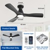 Depuley 42-Inch Ceiling Fans with Lights: Black 3 Blade Flush