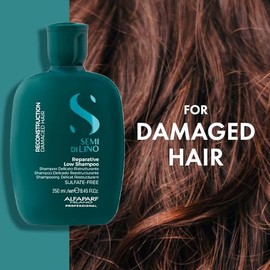 Alfaparf Milano Semi Di Lino Champú reparador de reconstrucción para cabello dañado – Sulfato, SLS, parabenos y parafina – Seguro en cabello tratado con color – Calidad de salón profesional, 249 ml