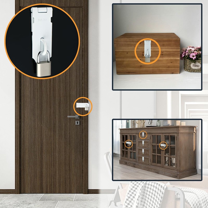 Alise Door Locks Hasp Latch,5 Inch SUS 304 Stainless Steel