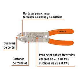 Truper PE-CA-9, Pinza pela cables 9                                                                                                                   