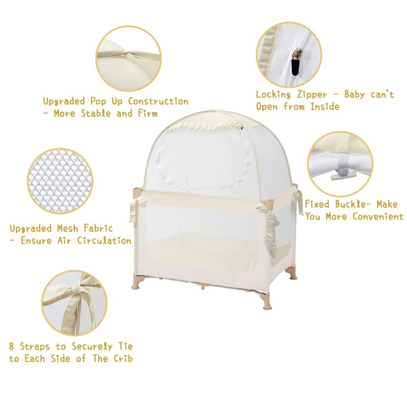 L RUNNZER Pop Up Pack N Play Tent, Baby Net
