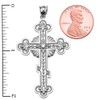 Religious Jewelry Solitaire Cubic Zirconia Elegant Eastern Orthodox Cross Pendant