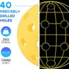 SPP 26/40-Hole Pickleball Balls,6Pcs 12Pcs 24Pcs 48Pcs，Durable High-Visibility Standard Pickleballs