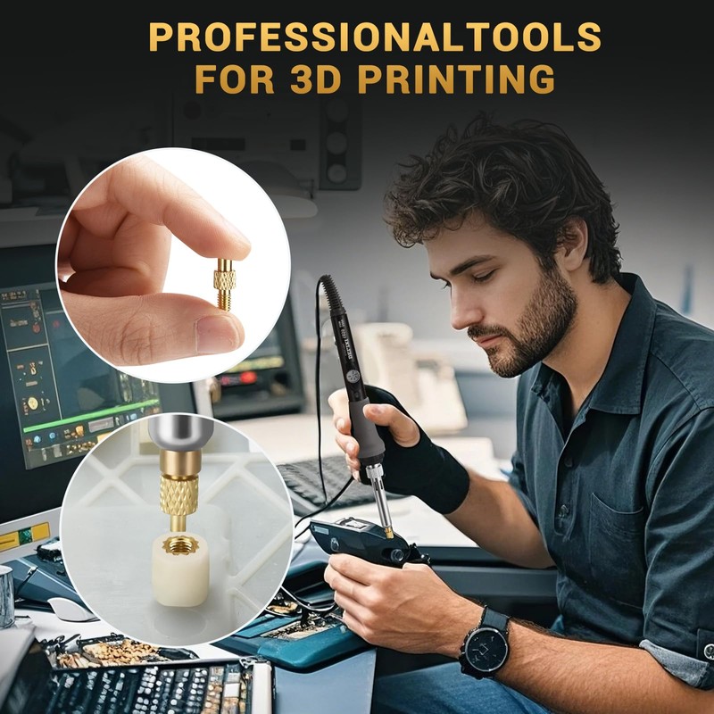 8x Premium Heat Set Insert Tool kit, for Threaded inserts