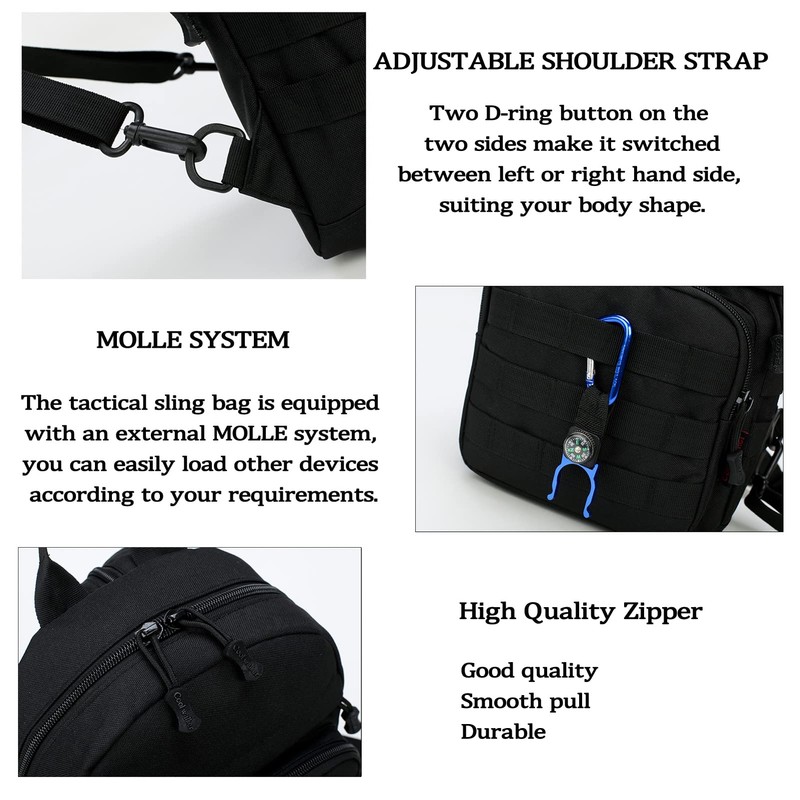 Mini Tactical Backpack, 6L Small Sling Backpacks Shoulder Bag For
