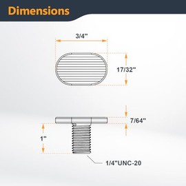 POWERTEC 1/4"-20 T Track Bolts 20 Pack for T Track, 1 Inch Long T Slot Bolts for Universal T Track, T Track Accessories for Woodworking Jigs and Fixtures (QTB1004)