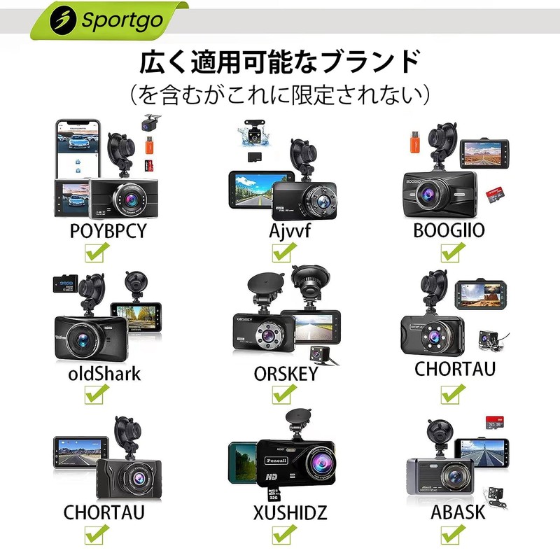 iSportgo Genuine S501 Drive Recorder, Suction Cup Mount, Suction Cup