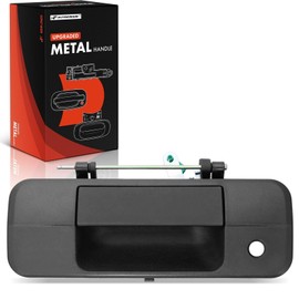 A-Premium Tailgate Handle - Upgraded Metal - Compatible with 2007-2013 Toyota Tundra - Textured Black, Liftgate Latch Handle, with Keyhole, Without Camera Hole, Replace# TO1915113, 690900C040