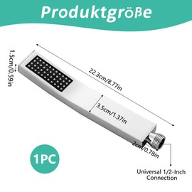 VZU Handbrause Hochdruck Duschkopf, 304 Edelstahl Moderne Handbrause Wasserfall Badezimmer Anti-Kalk-Düsen Duschkopf, Silikon Düse Einzel Funktions Duschkopf für Badezimmer Hause