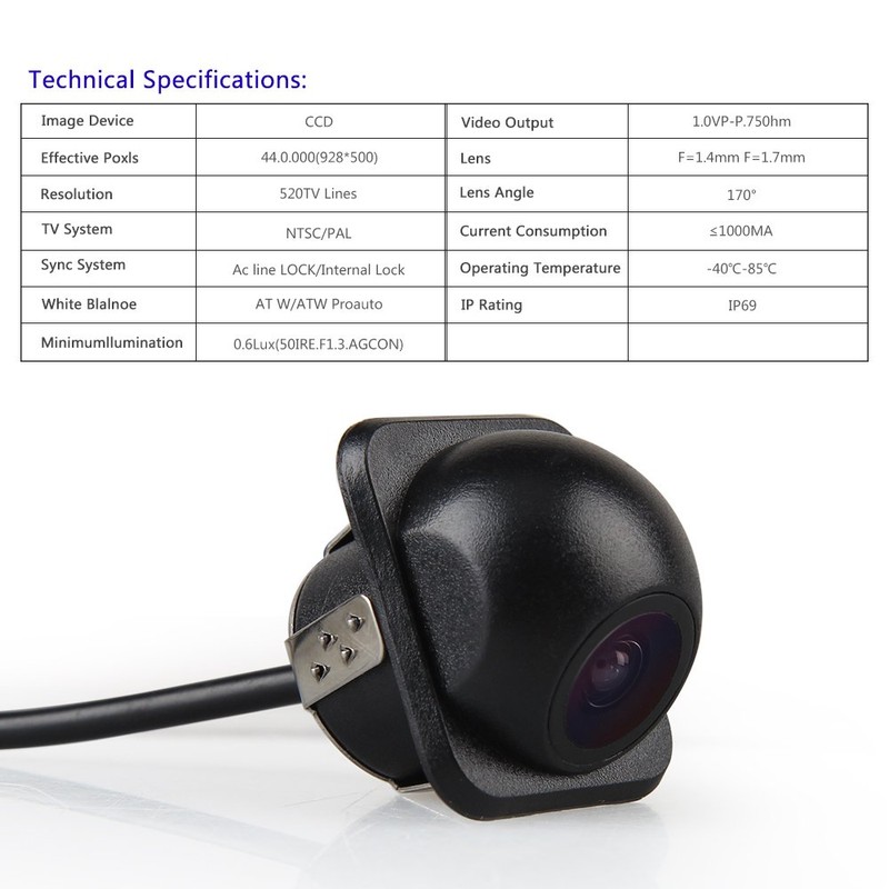 Car Rover® Universal Car Reversing Backup Camera Parking Assiatance Waterproof