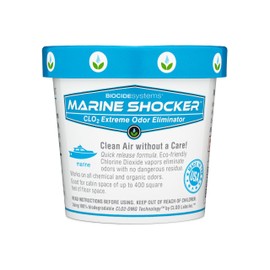 Biocide Systems Marine Shocker, Quick Release Odor Eliminator for Boats, Eco-Friendly Chlorine Dioxide Odor Bomb for Removing Mildew, Fish, & Food Smells, Up to 250 Cubic Feet of Interior Space