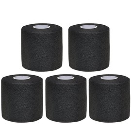 ZiATEC Power Underwrap Foam Underwrap Elastic Bandage in Many Colours, Colour: 5 x Black (5 Rolls)